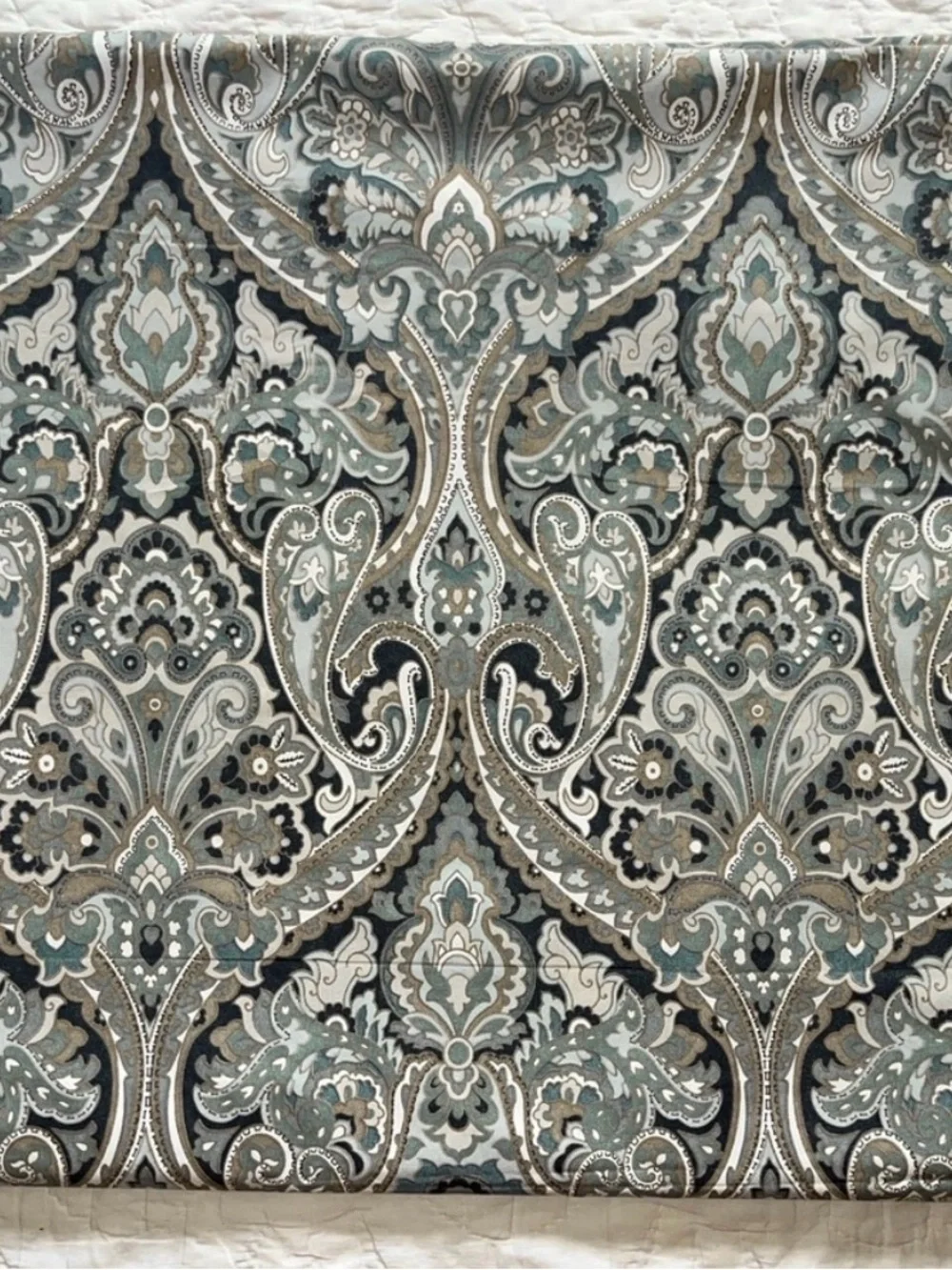 Pottery Barn Teal and Gray Paisley Tapestry
